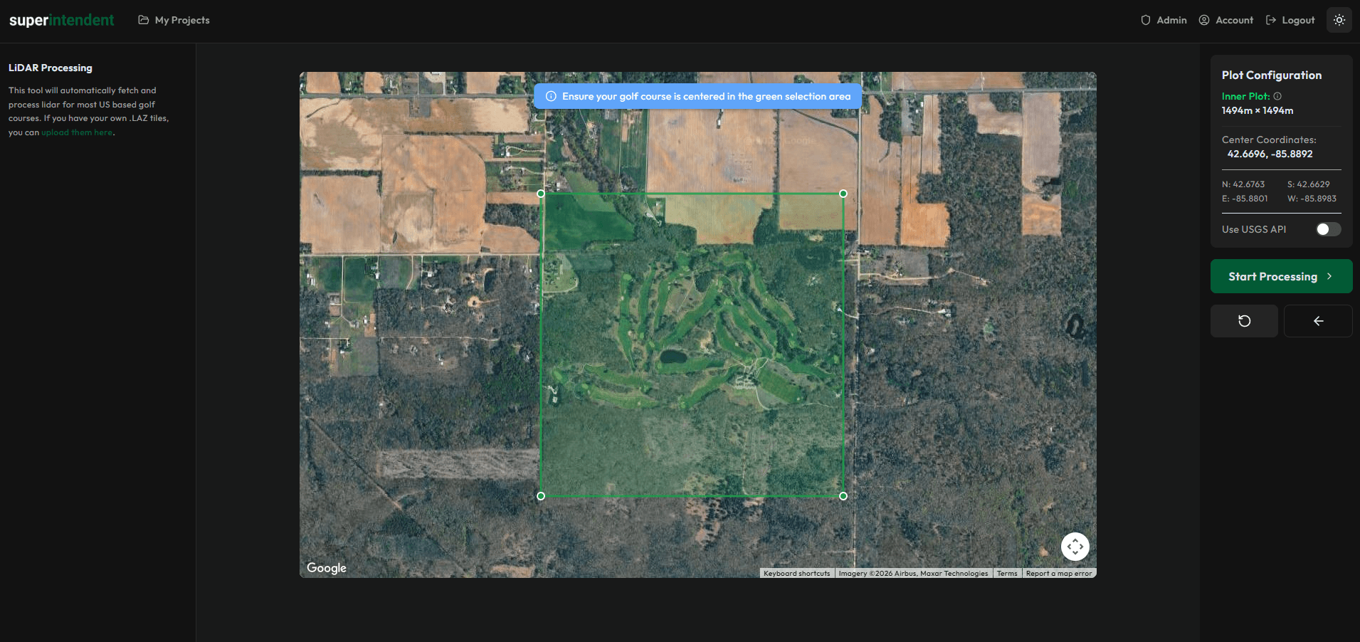 Define Your Course Area and Process LiDAR