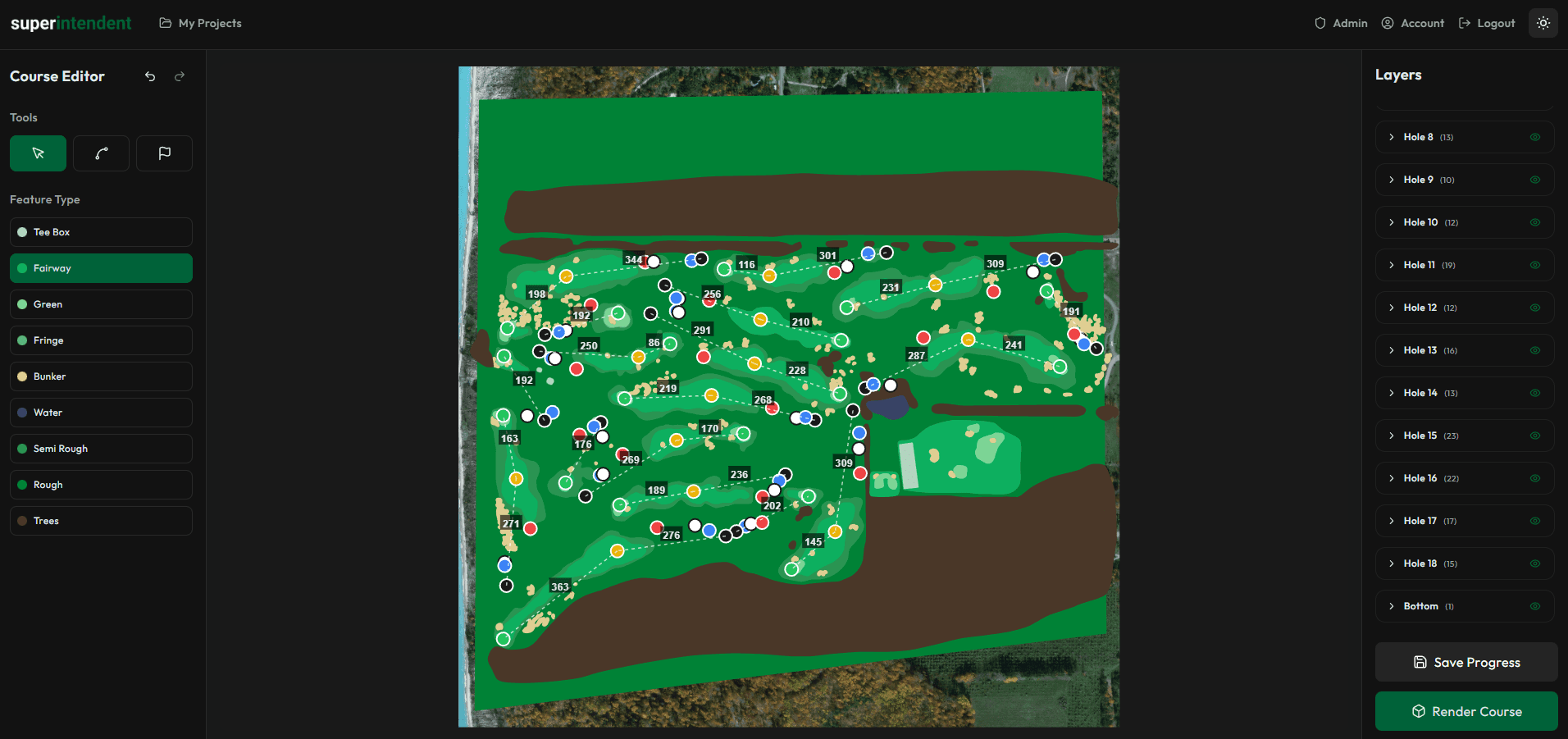 Spline-Based Course Layout